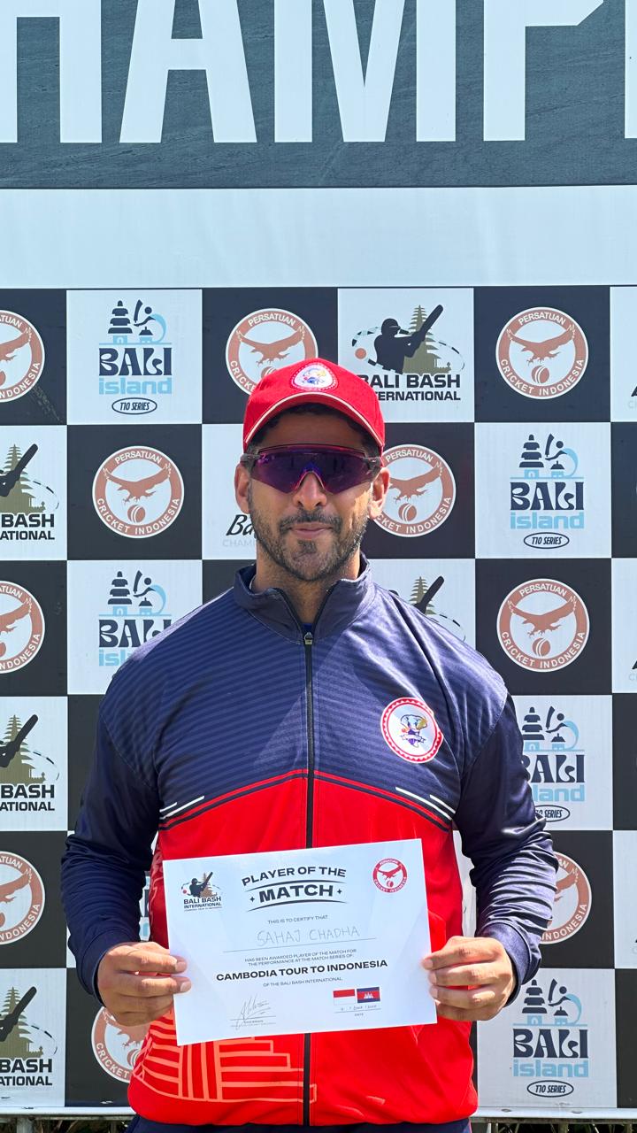 Sahaj Chadha Player of the Match
